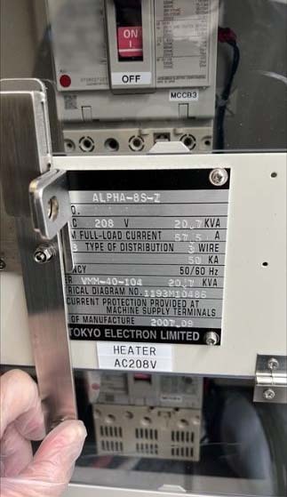 图为 已使用的 TEL / TOKYO ELECTRON Alpha 8S-Z 待售