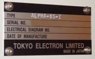 圖為 已使用的 TEL / TOKYO ELECTRON Alpha 8S-Z 待售