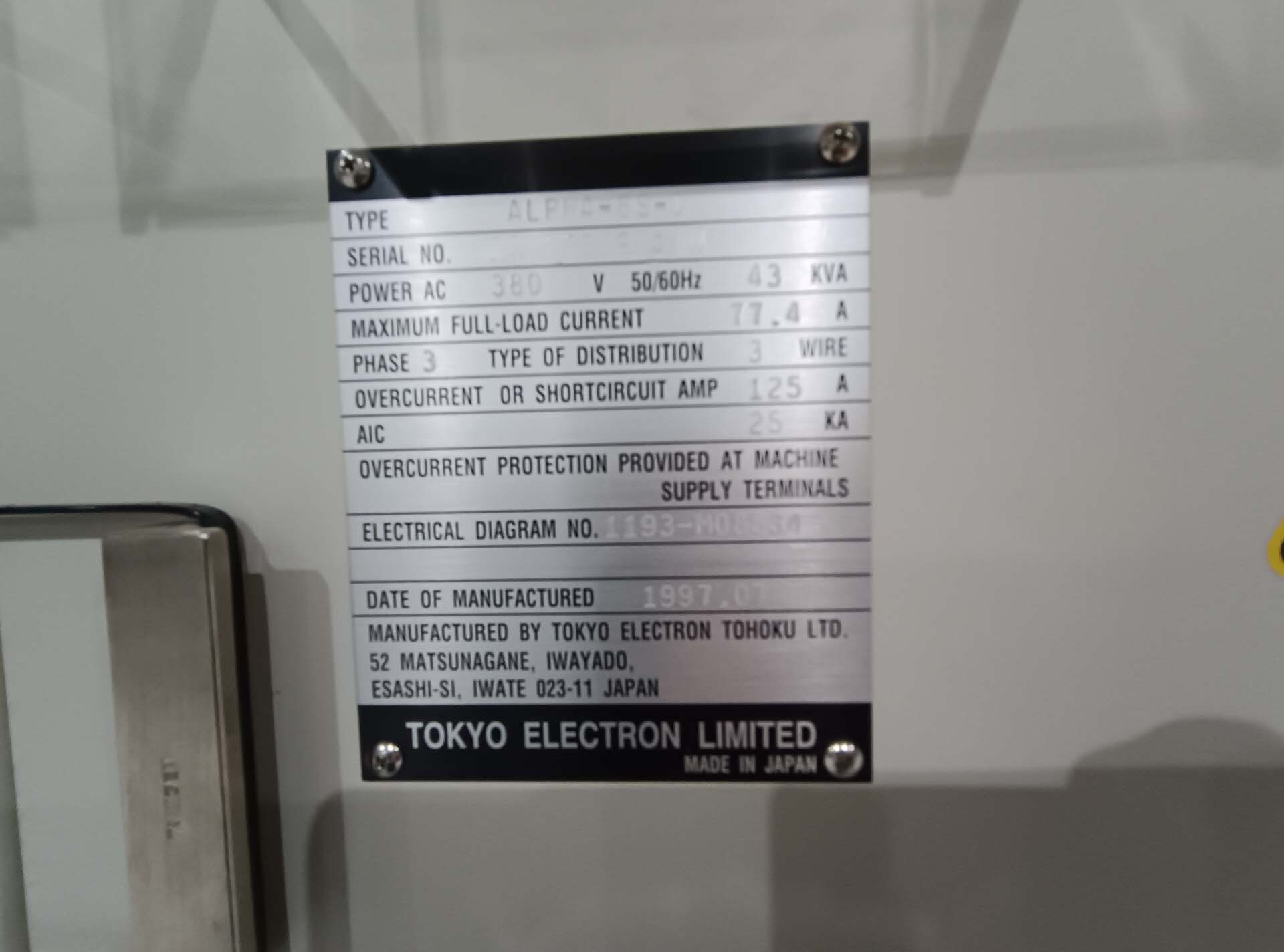 Foto Verwendet TEL / TOKYO ELECTRON Alpha 8S Zum Verkauf