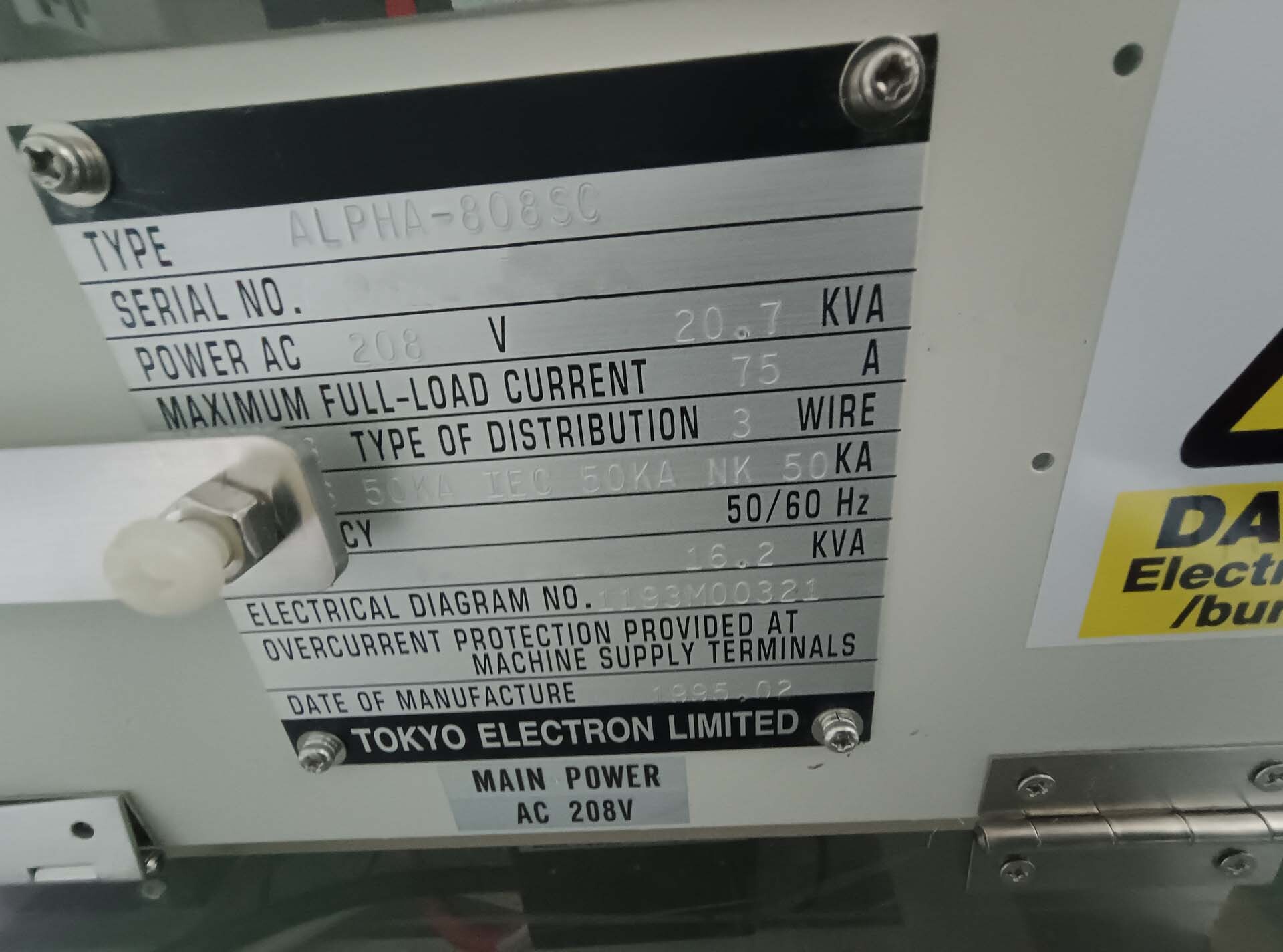 图为 已使用的 TEL / TOKYO ELECTRON Alpha 8S 待售