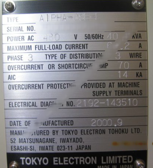Foto Verwendet TEL / TOKYO ELECTRON Alpha 8SE-E Zum Verkauf