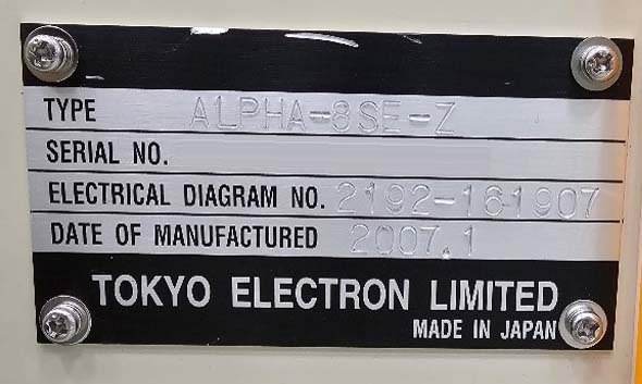 사진 사용됨 TEL / TOKYO ELECTRON Alpha 8SE-Z 판매용