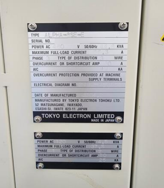 Foto Verwendet TEL / TOKYO ELECTRON Alpha 8SE-Z Zum Verkauf