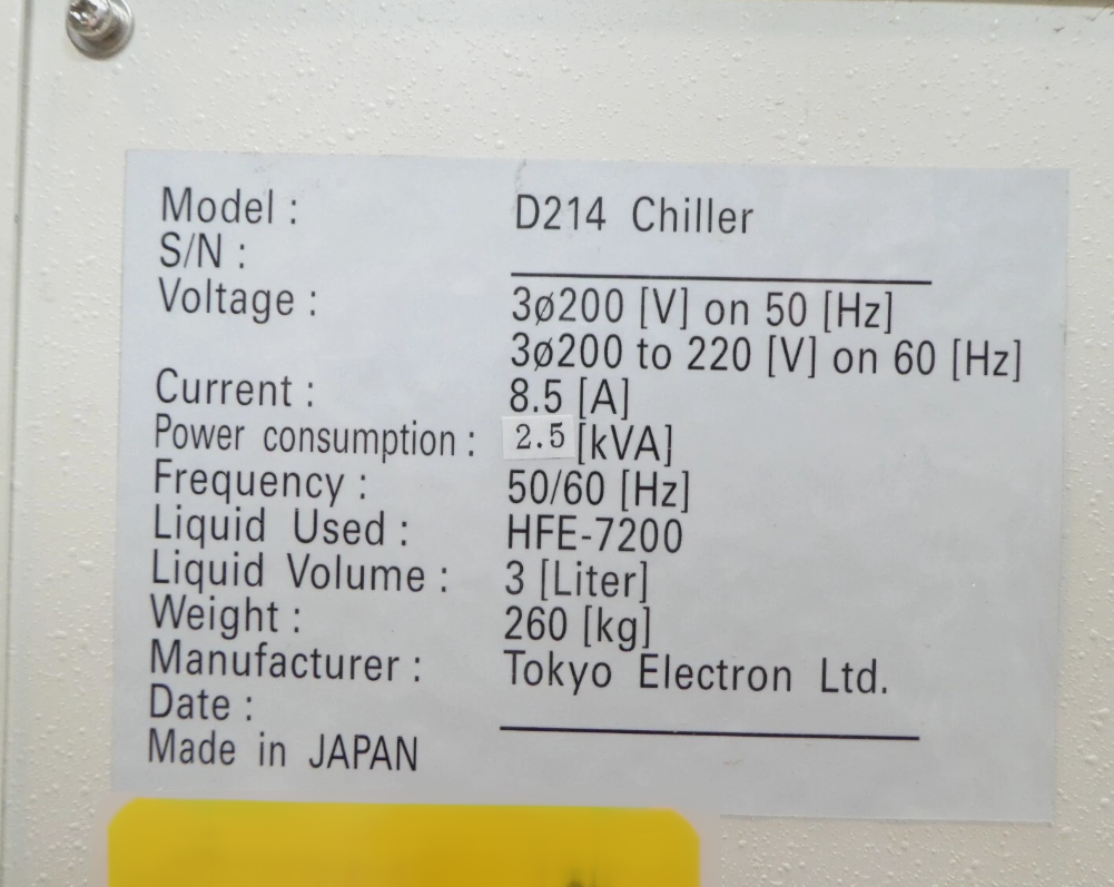 フォト（写真） 使用される TEL / TOKYO ELECTRON D214 販売のために