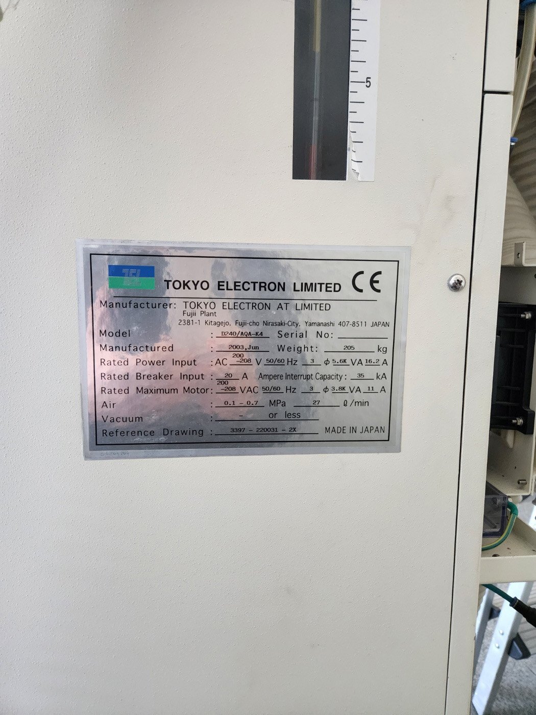 图为 已使用的 TEL / TOKYO ELECTRON D240 / AQA-K4 待售