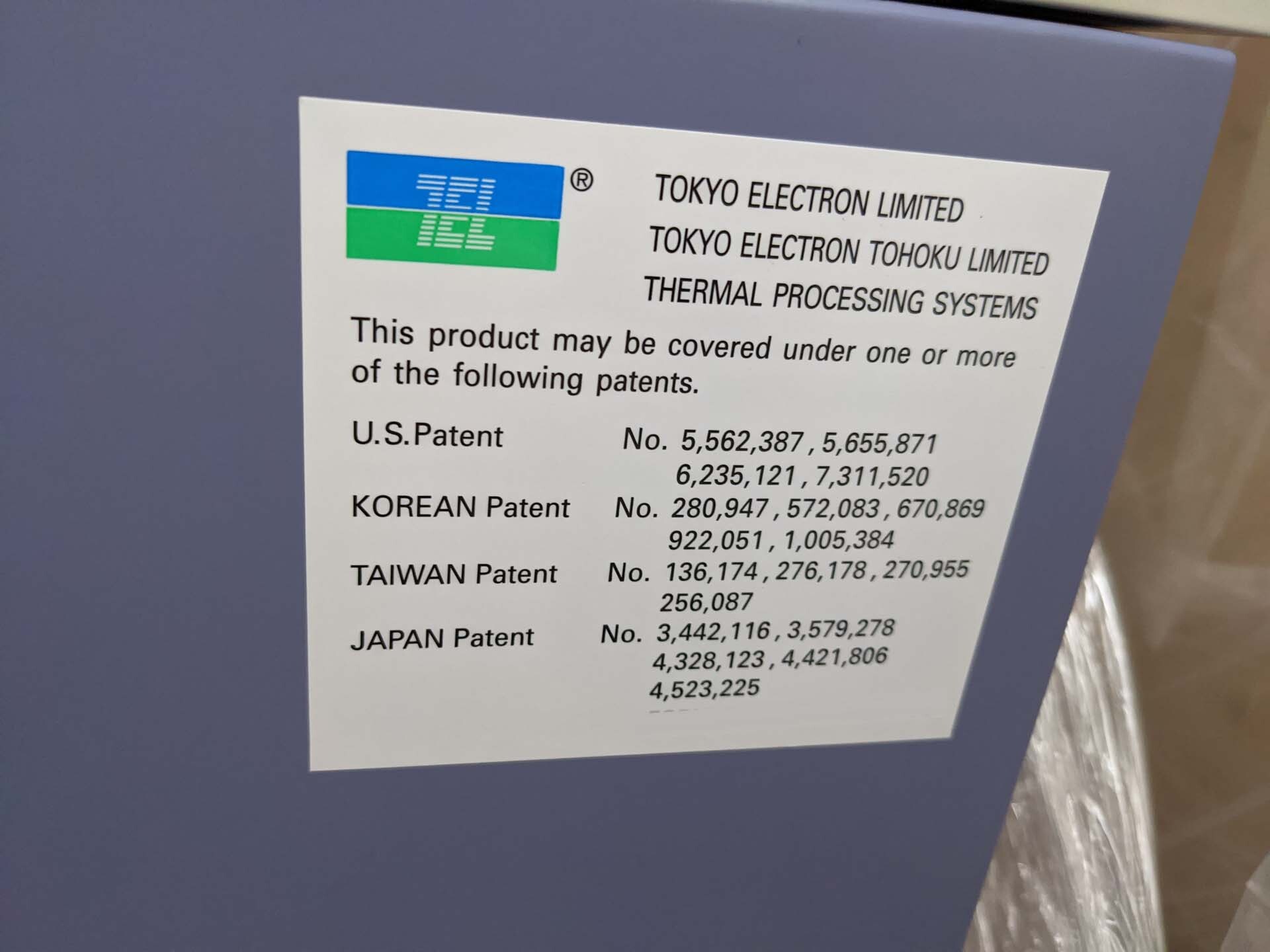 Photo Used TEL / TOKYO ELECTRON Formula-1S-H For Sale