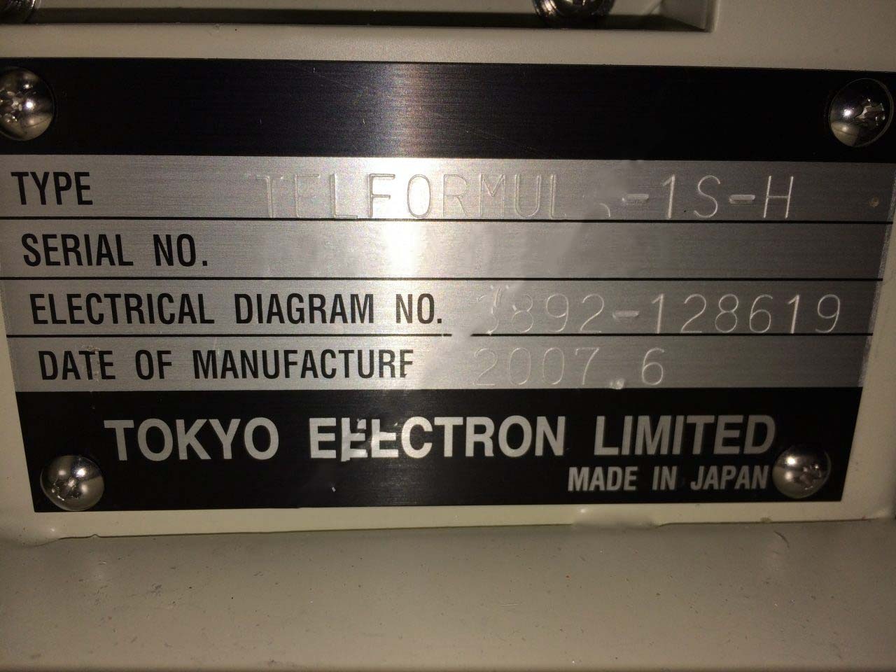 フォト（写真） 使用される TEL / TOKYO ELECTRON Formula-1S-H 販売のために