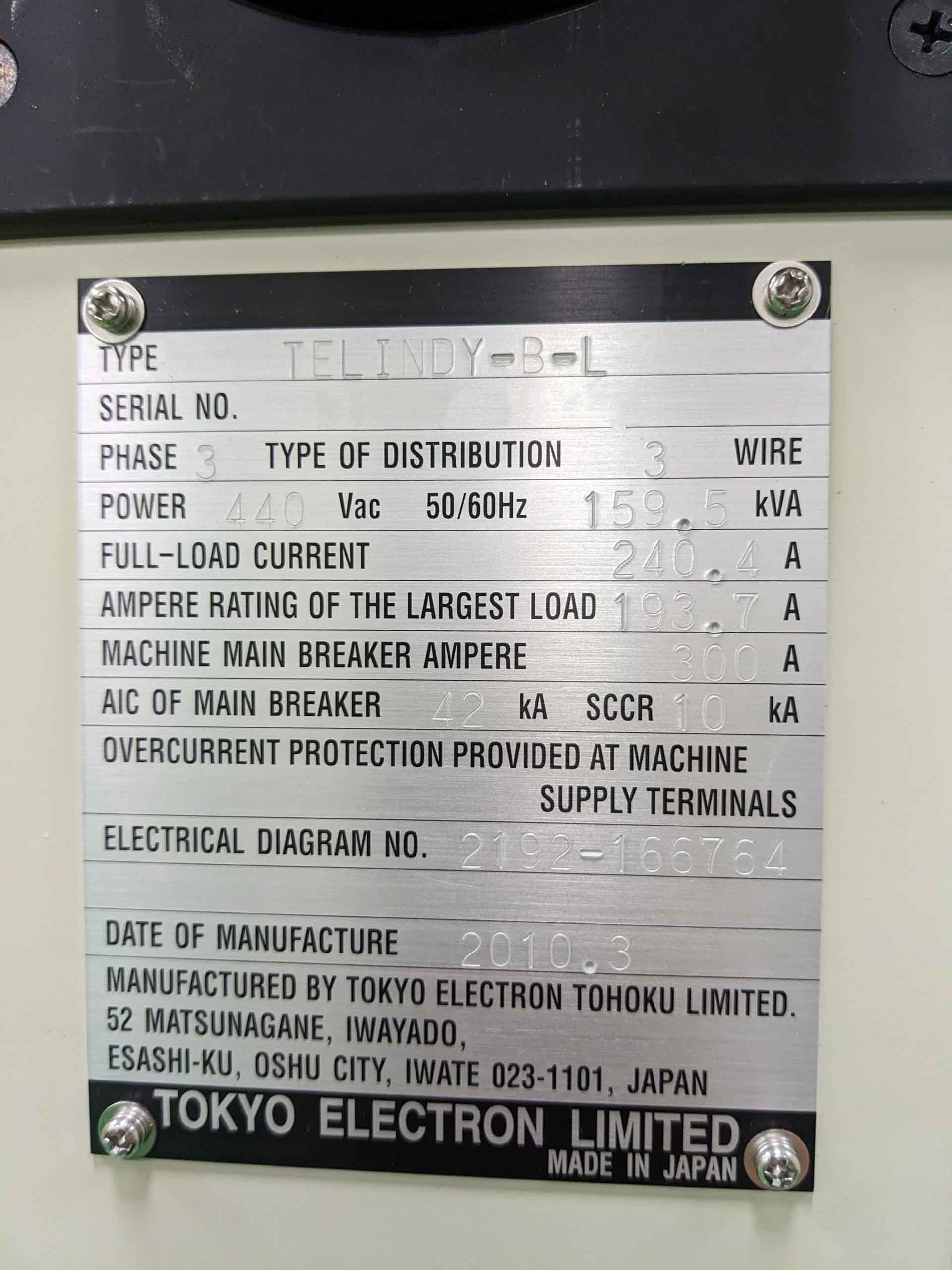 图为 已使用的 TEL / TOKYO ELECTRON Indy-B-L 待售