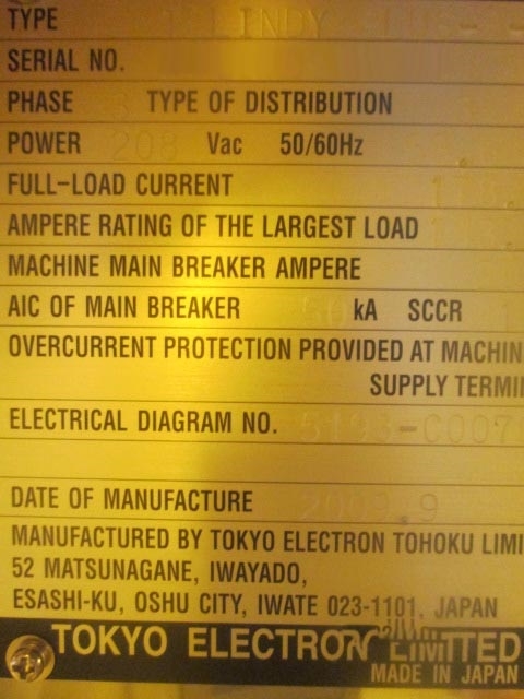 图为 已使用的 TEL / TOKYO ELECTRON INDY PLUS B M 待售