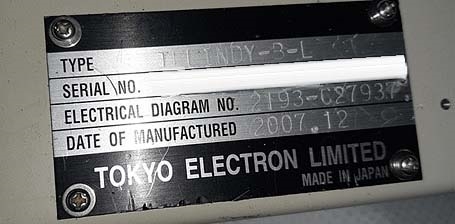 Photo Used TEL / TOKYO ELECTRON Indy-B-L For Sale