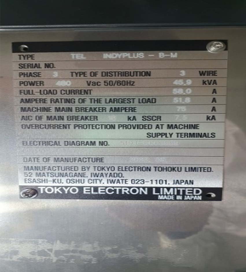 图为 已使用的 TEL / TOKYO ELECTRON INDY PLUS B M 待售