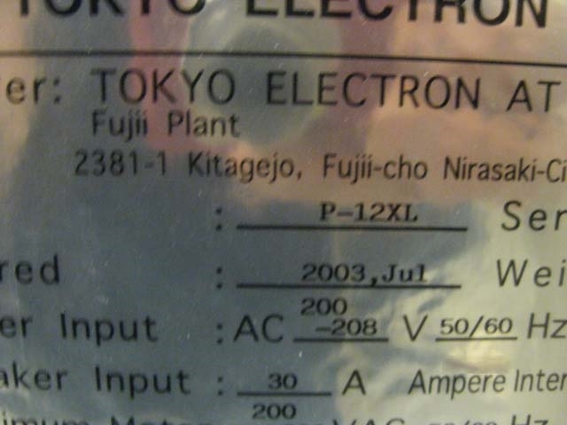 Photo Utilisé TEL / TOKYO ELECTRON P-12XL À vendre