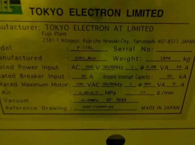 圖為 已使用的 TEL / TOKYO ELECTRON P-12XL 待售