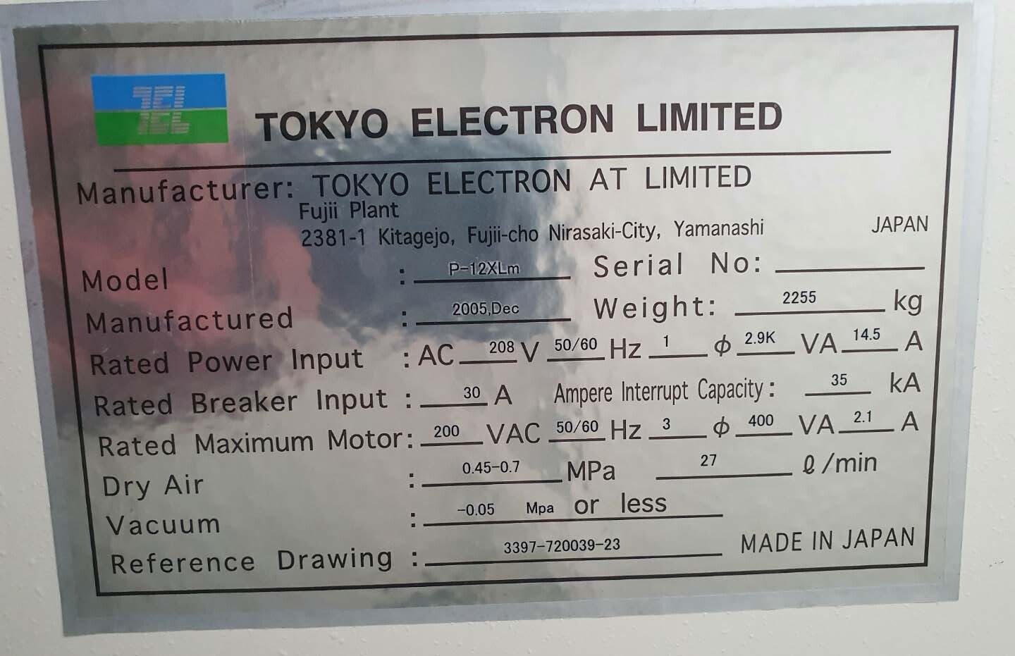 Photo Utilisé TEL / TOKYO ELECTRON P-12XLm À vendre