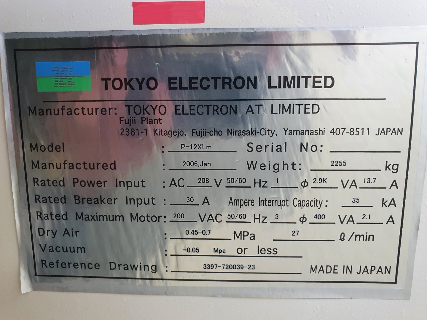Foto Verwendet TEL / TOKYO ELECTRON P-12XLm Zum Verkauf