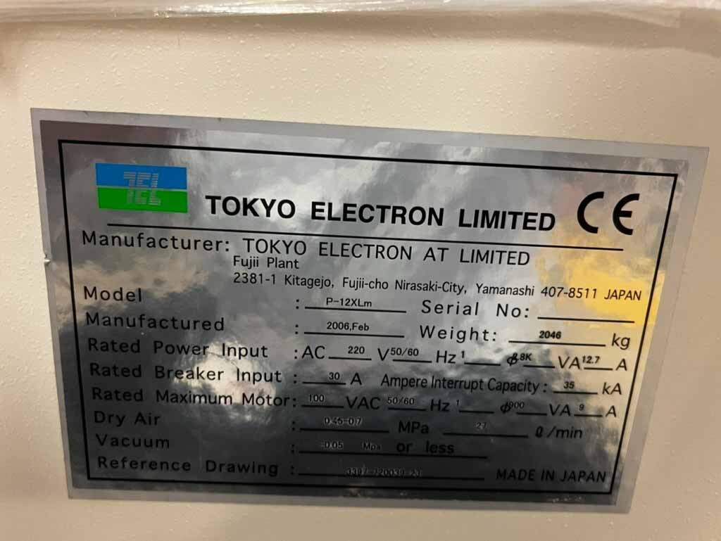 Photo Used TEL / TOKYO ELECTRON P-12XLm For Sale