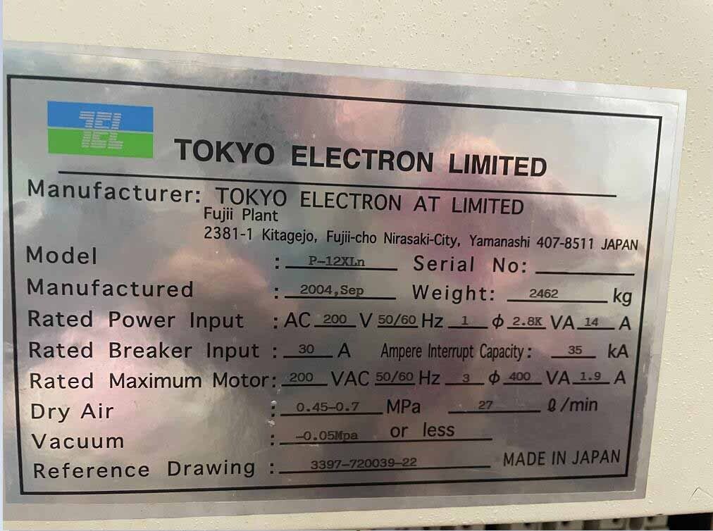 圖為 已使用的 TEL / TOKYO ELECTRON P-12XLn 待售