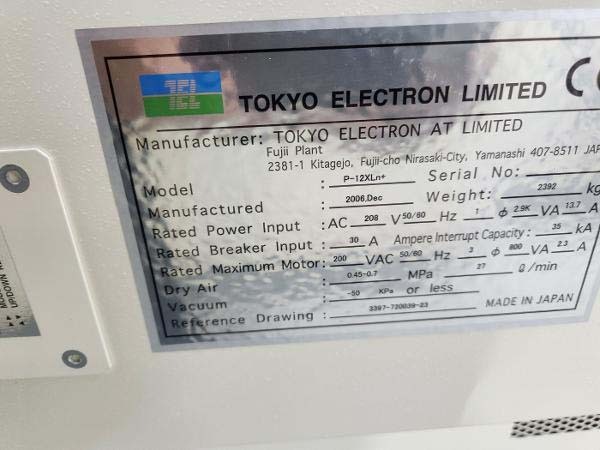 フォト（写真） 使用される TEL / TOKYO ELECTRON P-12XLn+ 販売のために