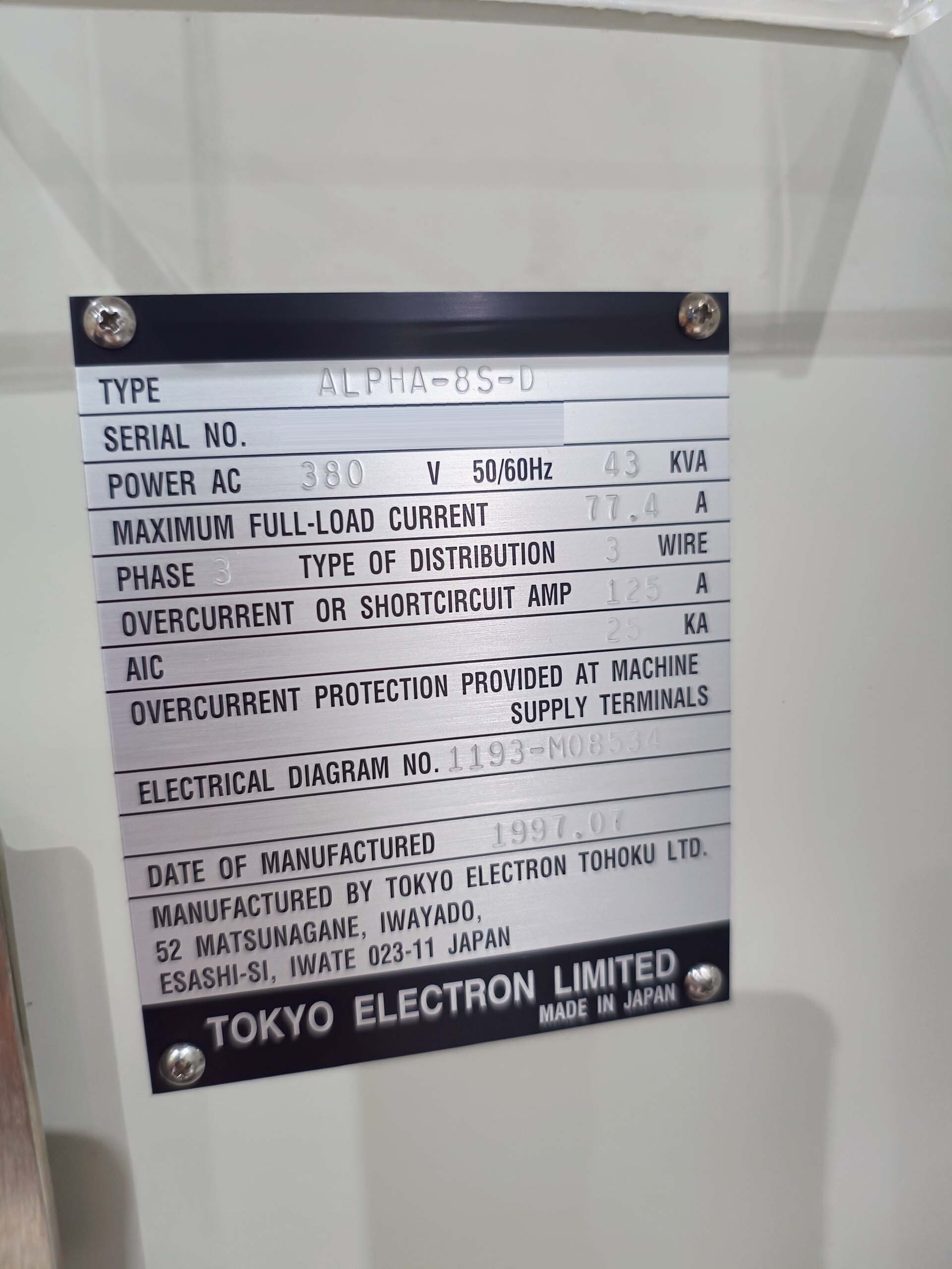 Foto Verwendet TEL / TOKYO ELECTRON Alpha 8S Zum Verkauf
