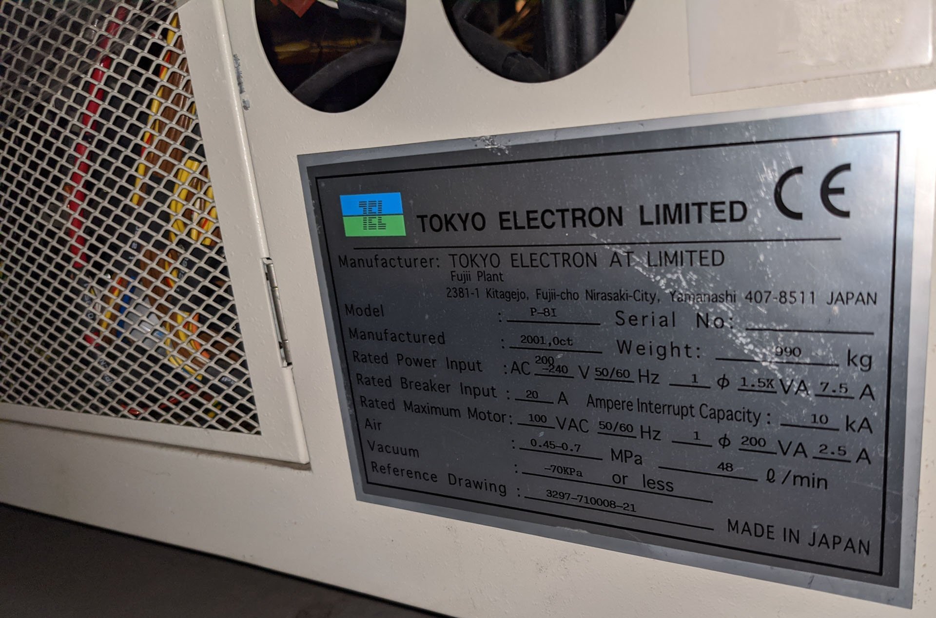 사진 사용됨 TEL / TOKYO ELECTRON P-8i 판매용