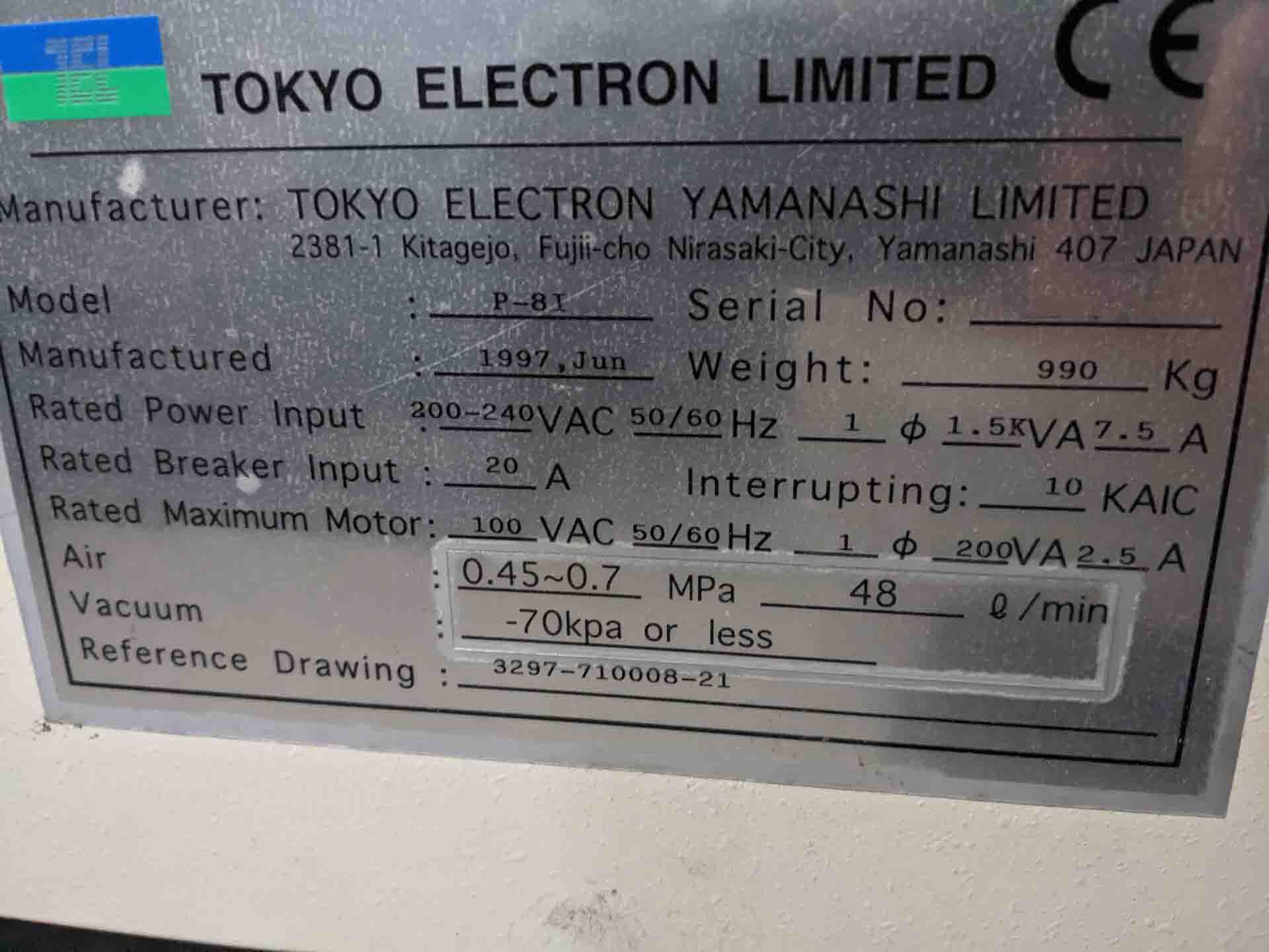 Foto Verwendet TEL / TOKYO ELECTRON P-8i Zum Verkauf