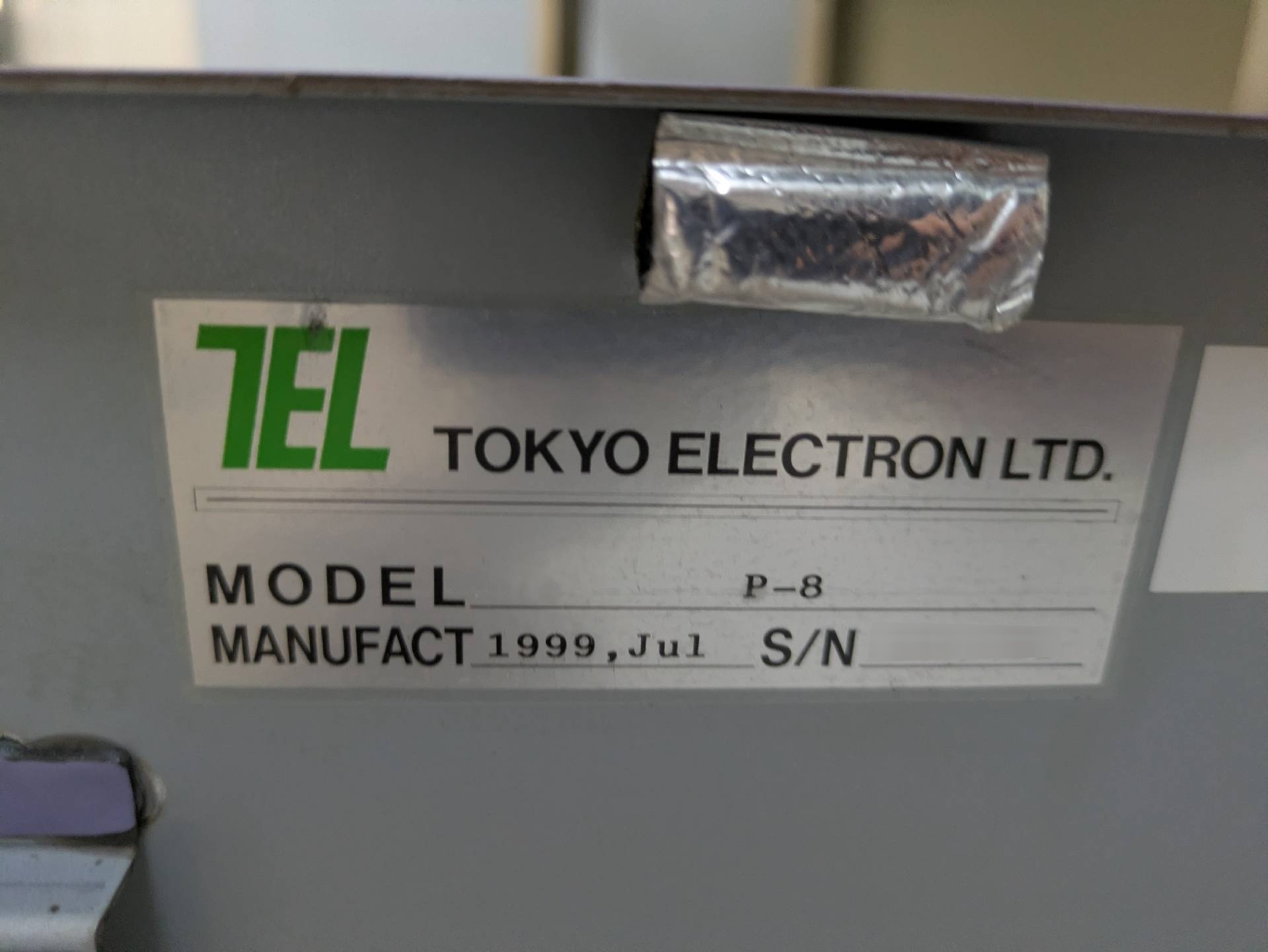 Photo Used TEL / TOKYO ELECTRON P-8LC For Sale