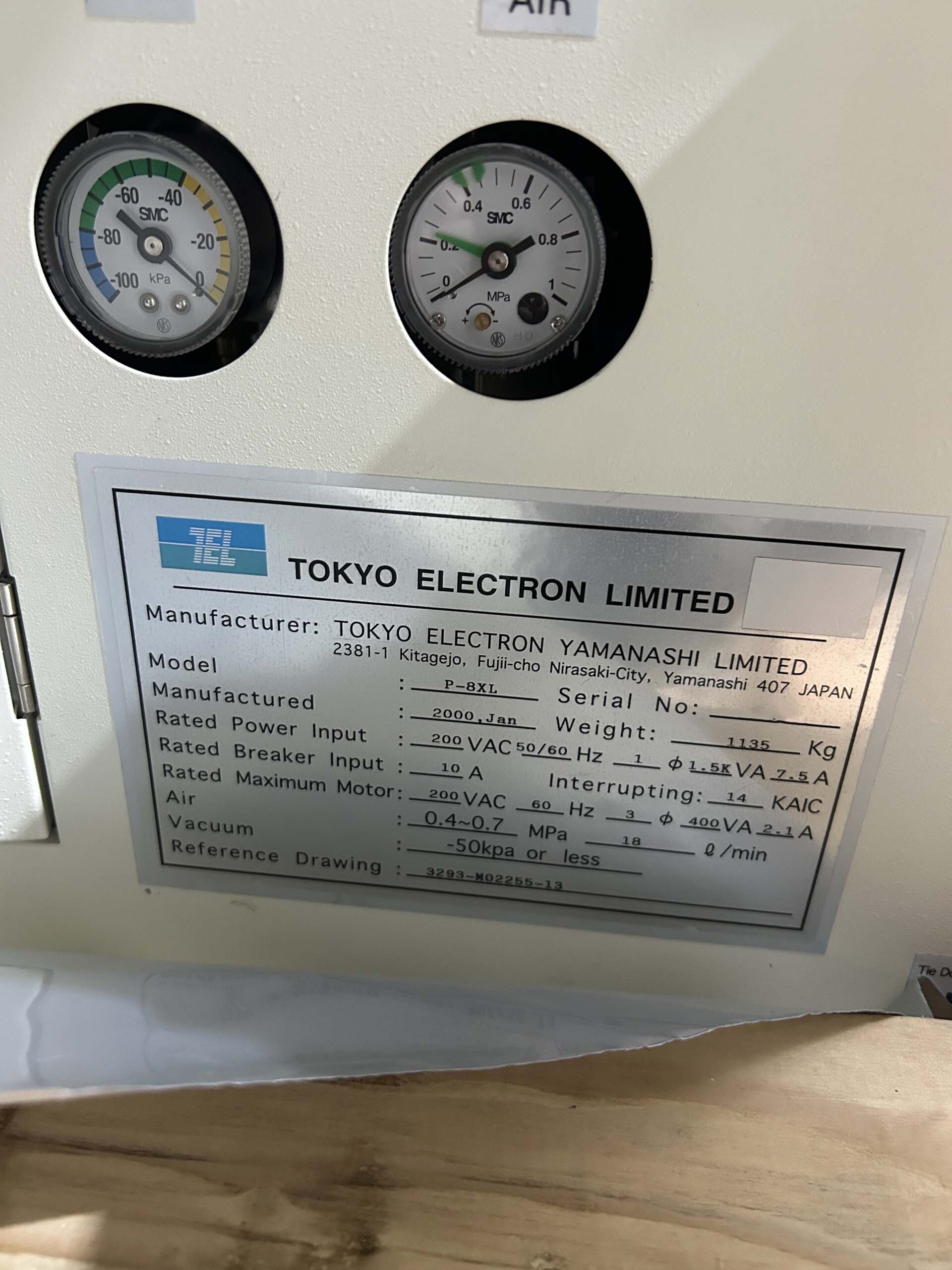 Photo Used TEL / TOKYO ELECTRON P-8XL For Sale
