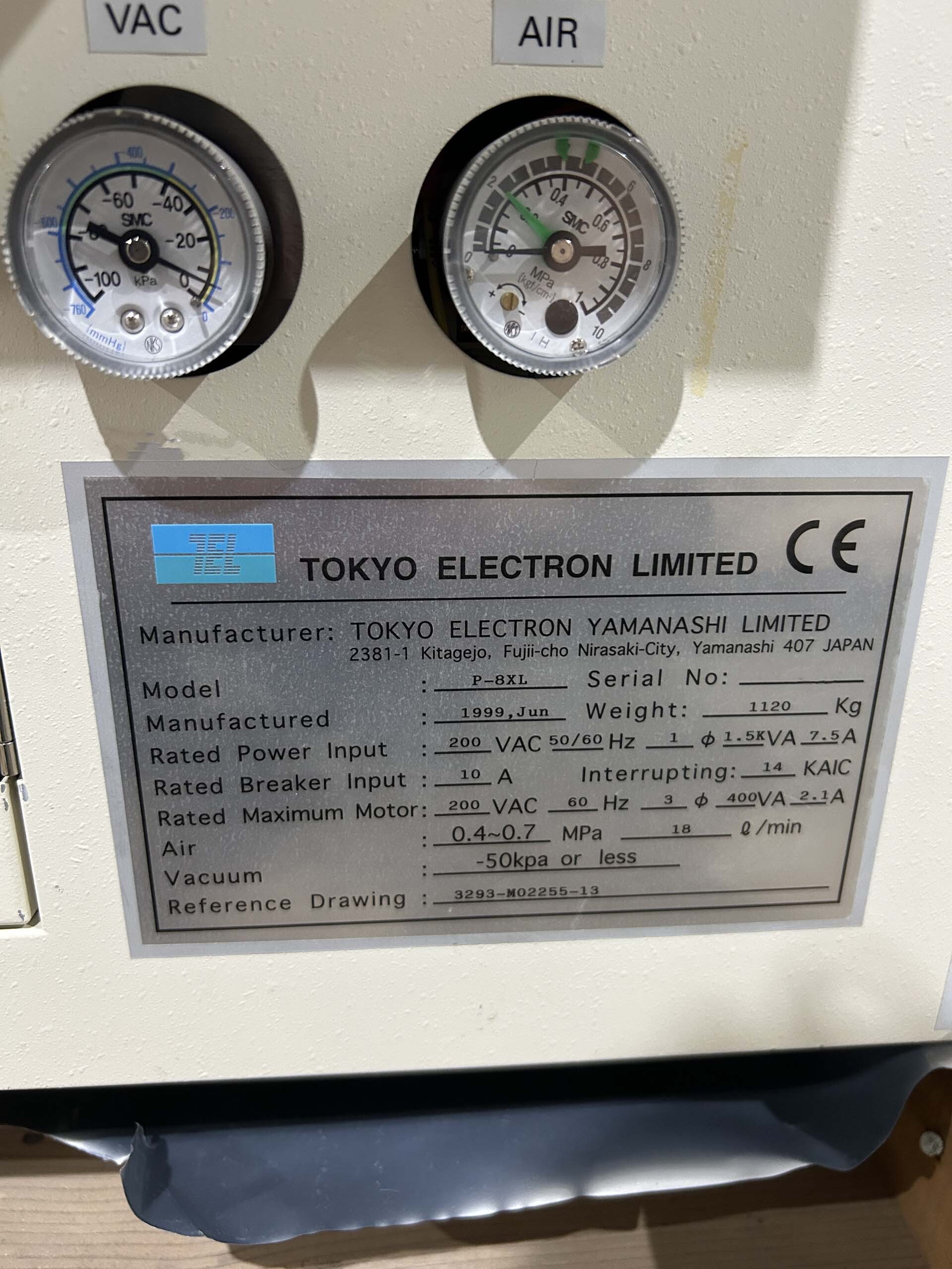 Photo Used TEL / TOKYO ELECTRON P-8XL For Sale