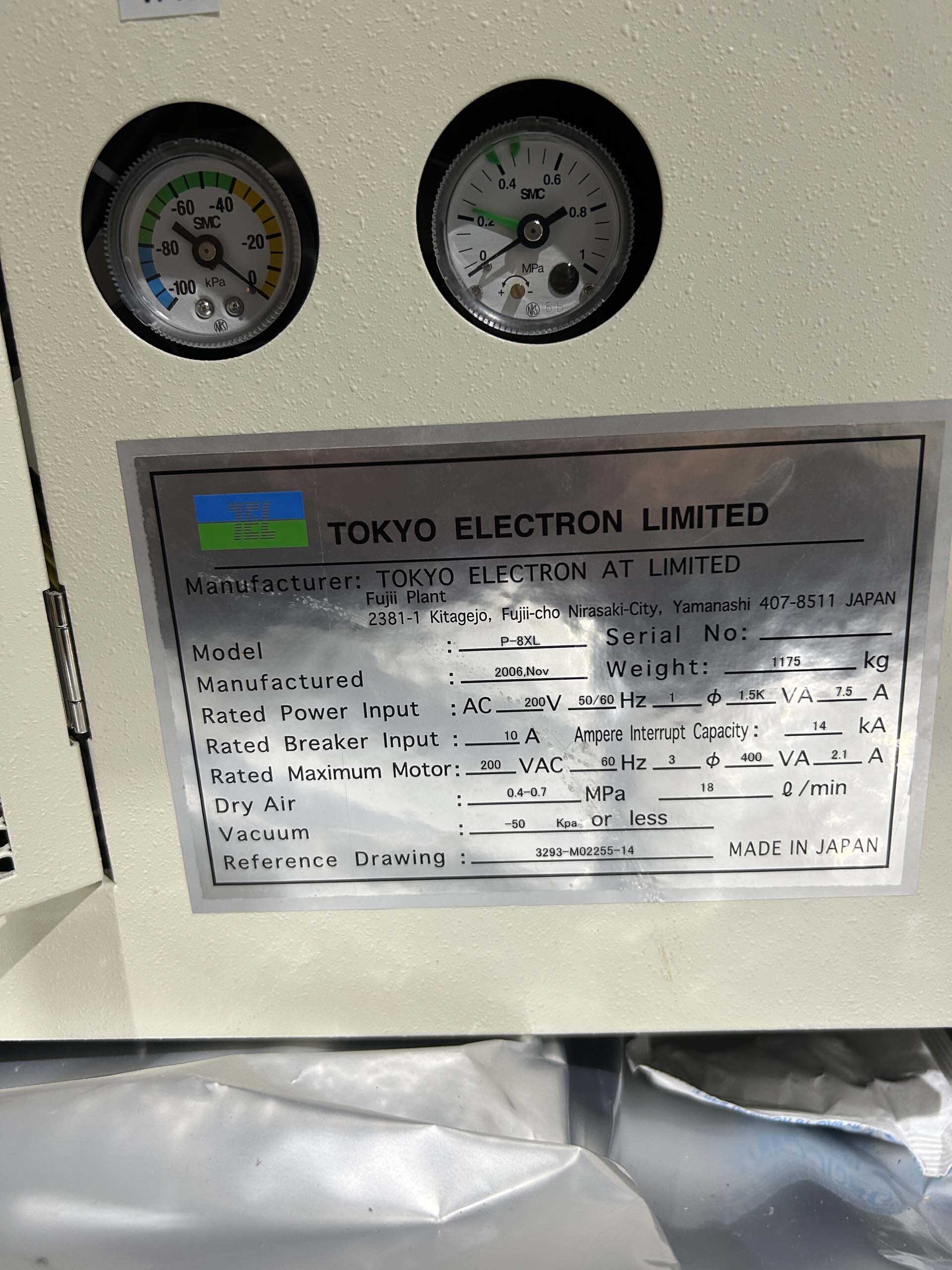 Photo Used TEL / TOKYO ELECTRON P-8XL For Sale
