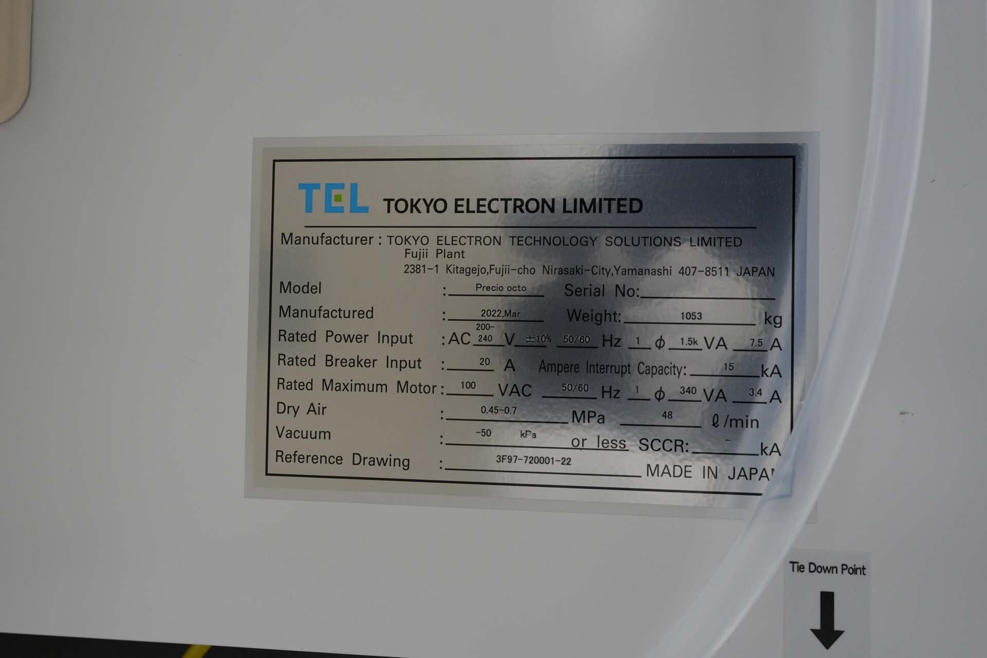 图为 已使用的 TEL / TOKYO ELECTRON Precio Octo 待售