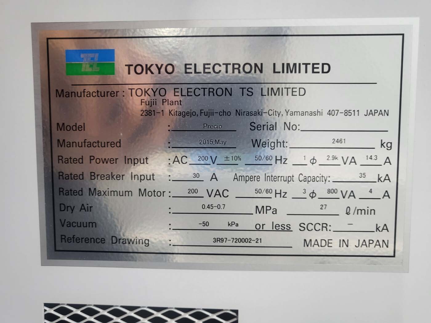 Photo Utilisé TEL / TOKYO ELECTRON Precio À vendre