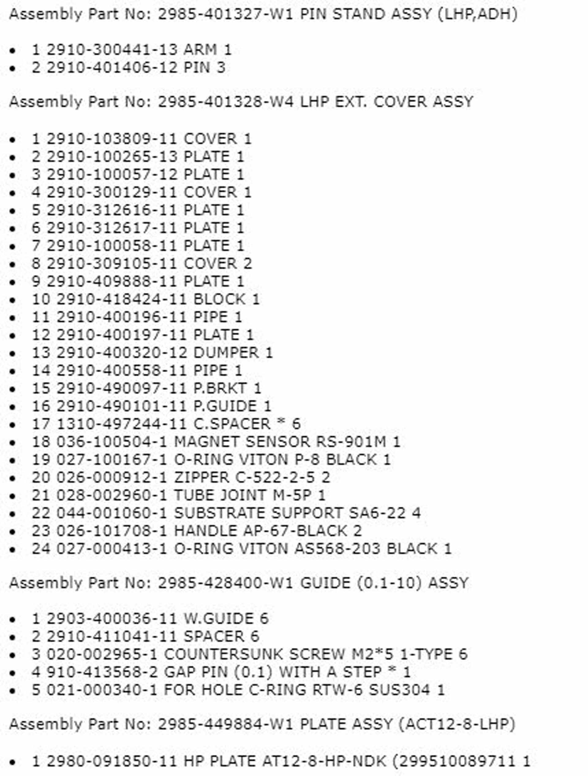 사진 사용됨 TEL / TOKYO ELECTRON Spare parts for ACT 12 판매용