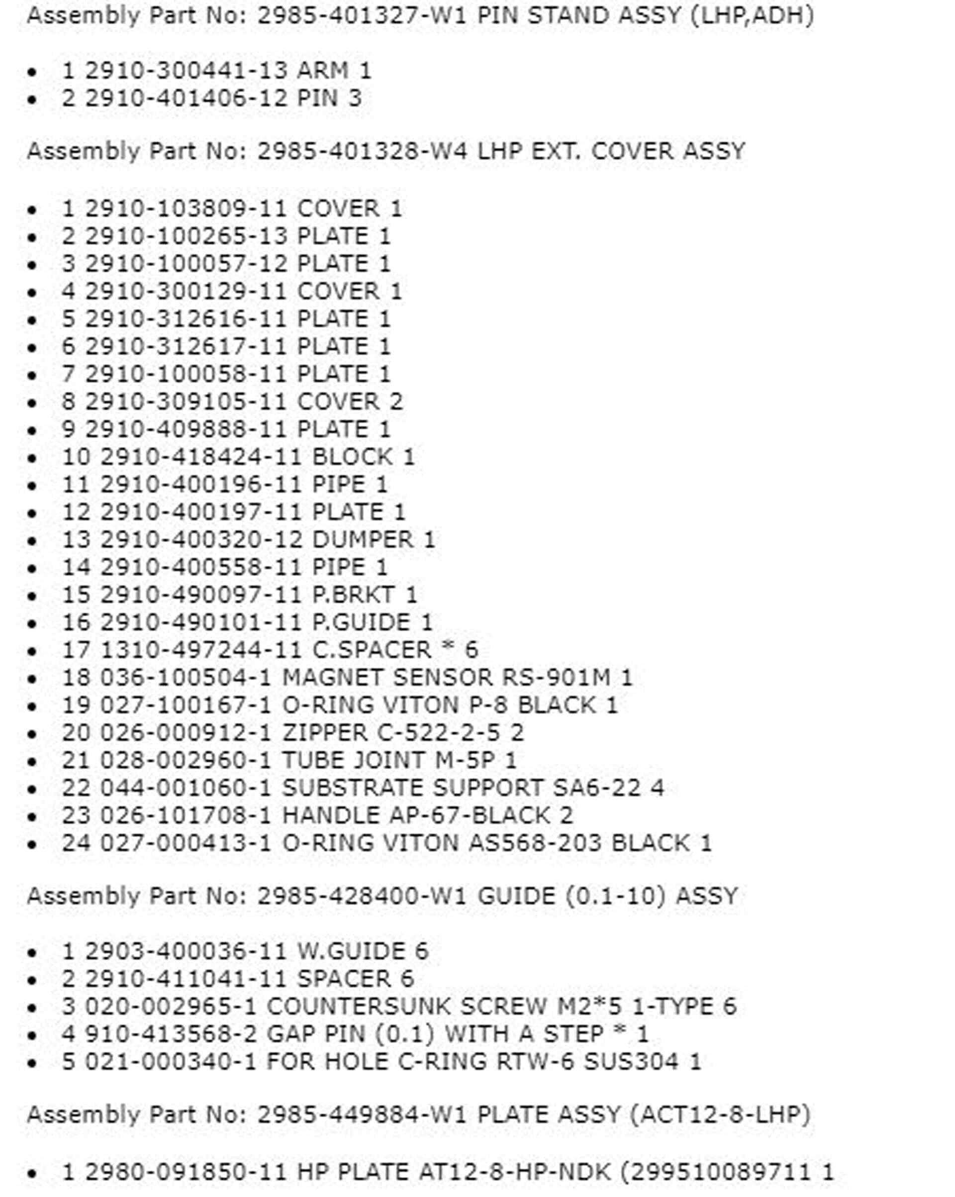 图为 已使用的 TEL / TOKYO ELECTRON Spare parts for ACT 12 待售