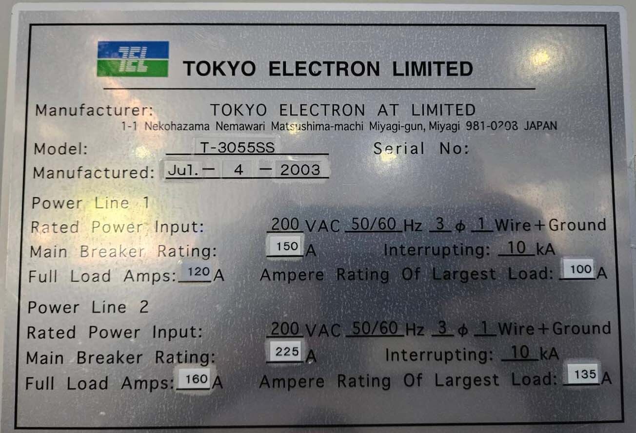 圖為 已使用的 TEL / TOKYO ELECTRON T-3055SS 待售