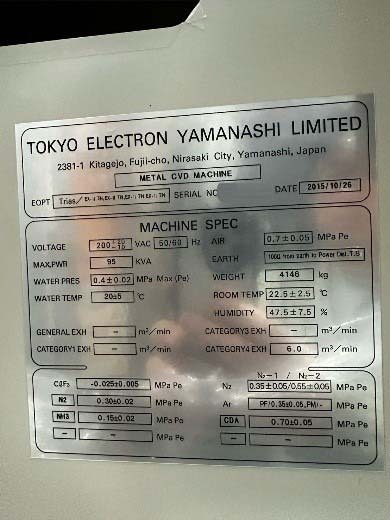 Foto Verwendet TEL / TOKYO ELECTRON Triase+ Zum Verkauf