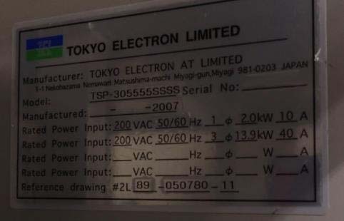 Foto Verwendet TEL / TOKYO ELECTRON TSP-305555SSSS Zum Verkauf