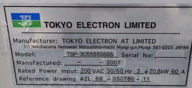 Foto Verwendet TEL / TOKYO ELECTRON TSP-305555SSSS Zum Verkauf