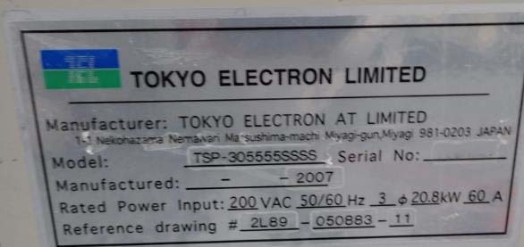 Foto Verwendet TEL / TOKYO ELECTRON TSP-305555SSSS Zum Verkauf