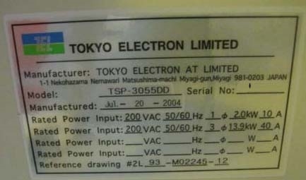 图为 已使用的 TEL / TOKYO ELECTRON TSP-3055DD 待售