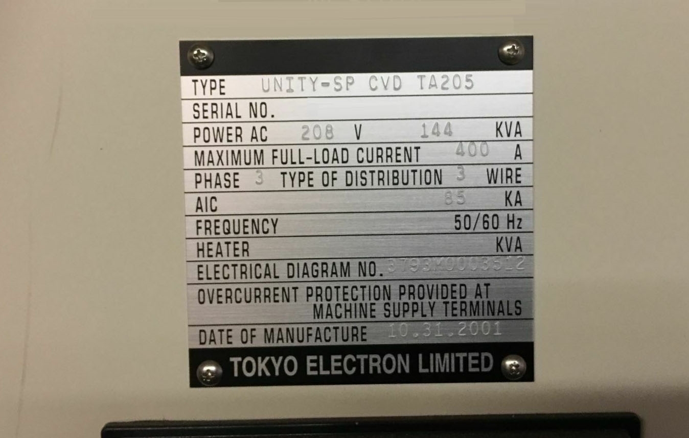 Photo Used TEL / TOKYO ELECTRON Unity SP For Sale