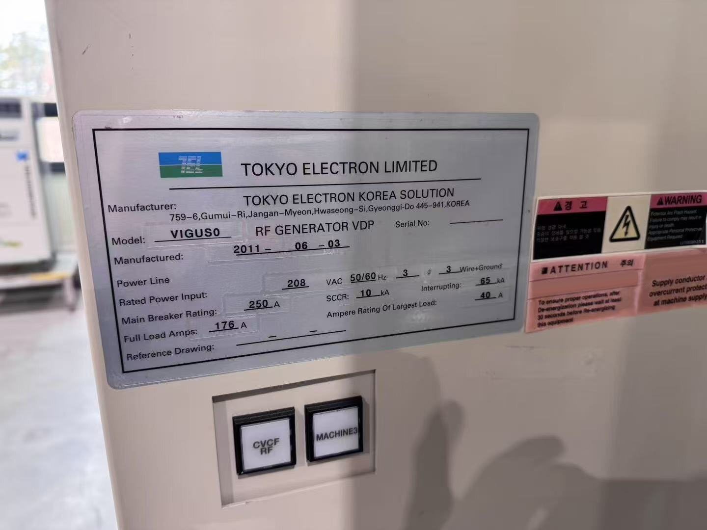 Foto Verwendet TEL / TOKYO ELECTRON Vigus0 Zum Verkauf