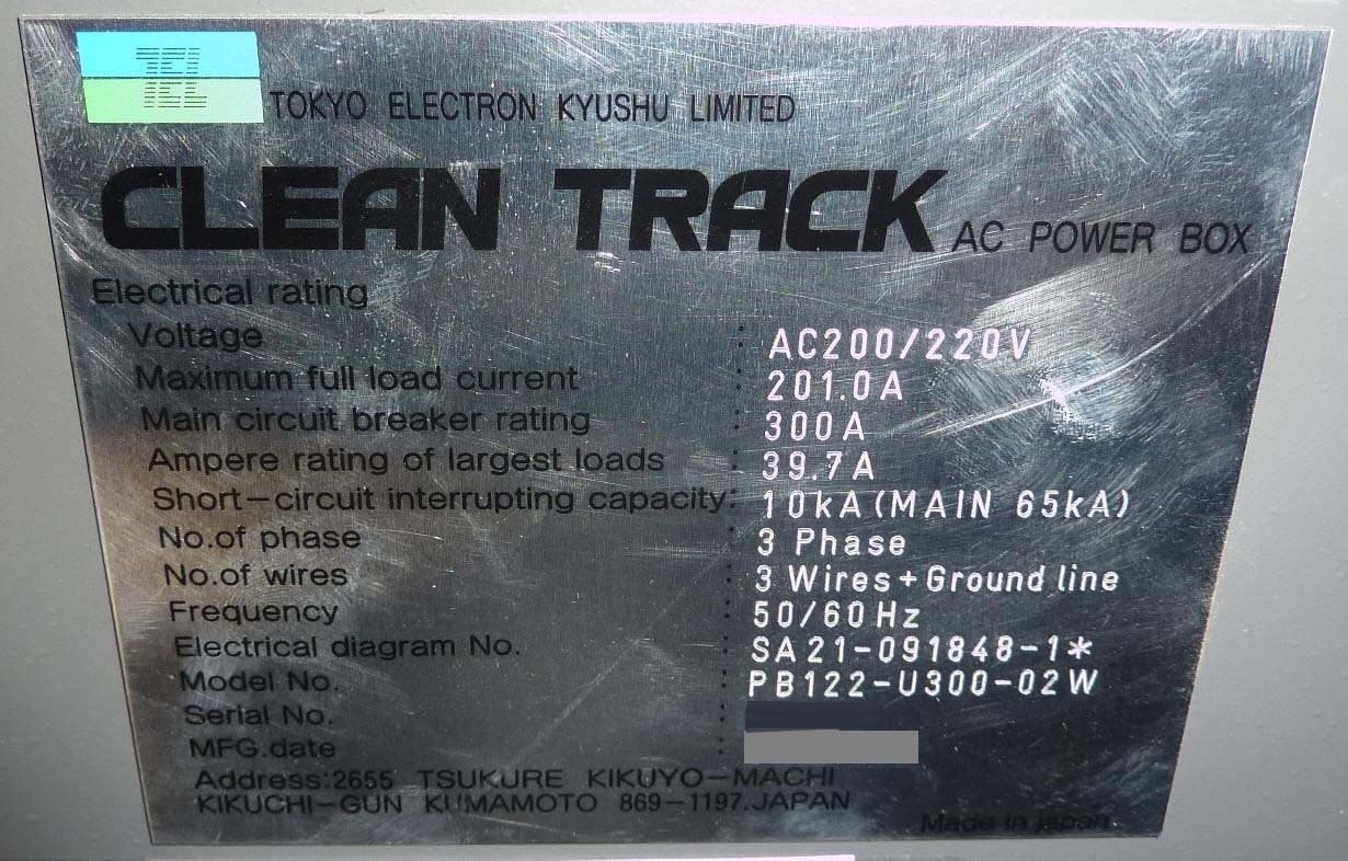 フォト（写真） 使用される TEL / TOKYO ELECTRON Clean Track ACT 12 販売のために