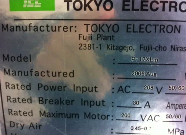 TEL / TOKYO ELECTRON P-12XLm (PRECIO) Prober used for sale price