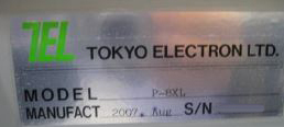 Photo Used TEL / TOKYO ELECTRON P-8XL For Sale