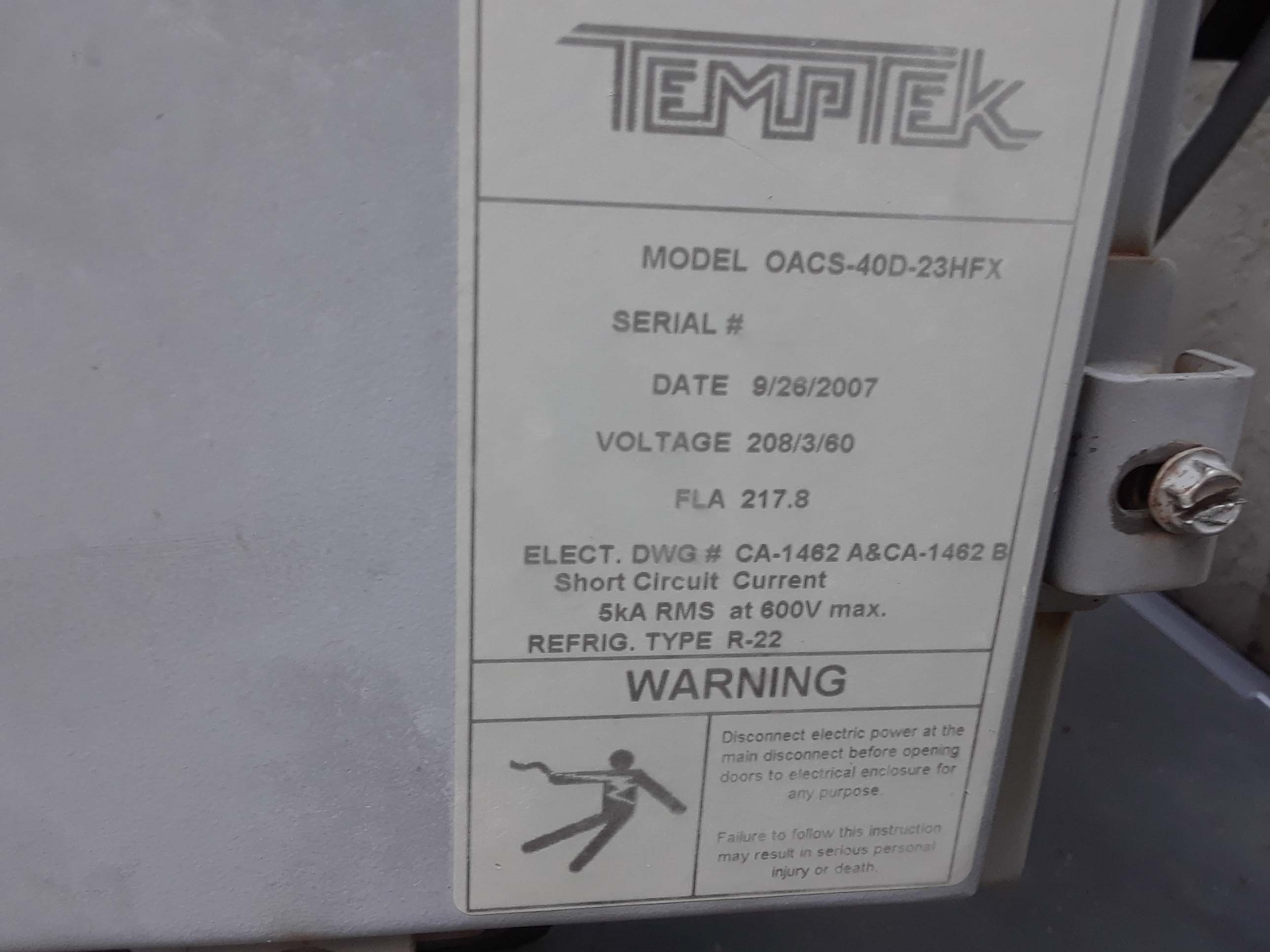 圖為 已使用的 TEMPTEK OACS-40D-23HFX 待售