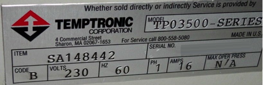 Photo Used TEMPTRONIC TP03500 For Sale