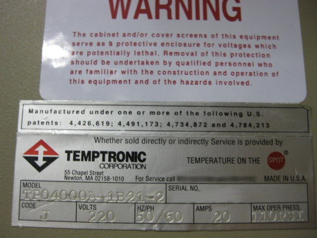 Photo Used TEMPTRONIC TP04000A-1B21-2 For Sale