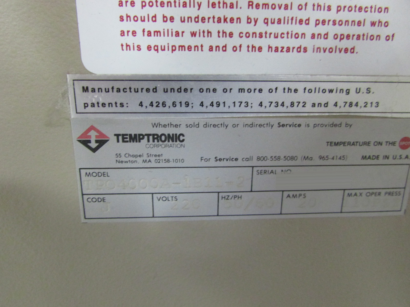 圖為 已使用的 TEMPTRONIC TPO 4000A-1A11-2 待售