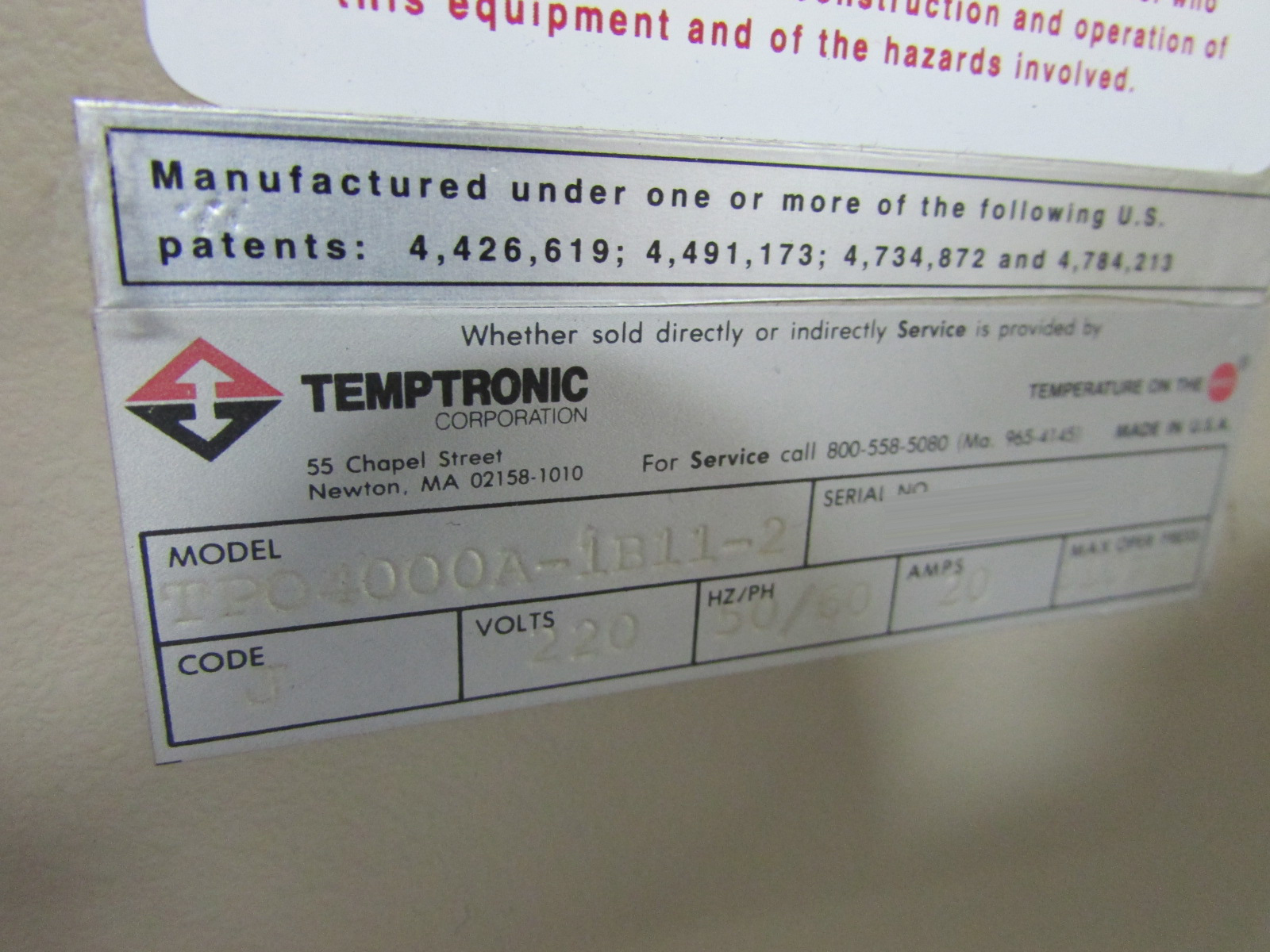 사진 사용됨 TEMPTRONIC TPO 4000A-1A11-2 판매용