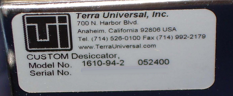 Photo Used TERRA UNIVERSAL 1610-94-2 For Sale